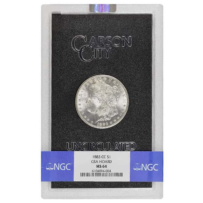1883-CC Morgan Silver Dollar $1 NGC MS 64 GSA
