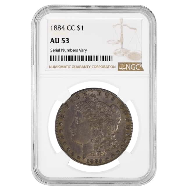 1884-CC Morgan Silver Dollar $1 NGC AU 53