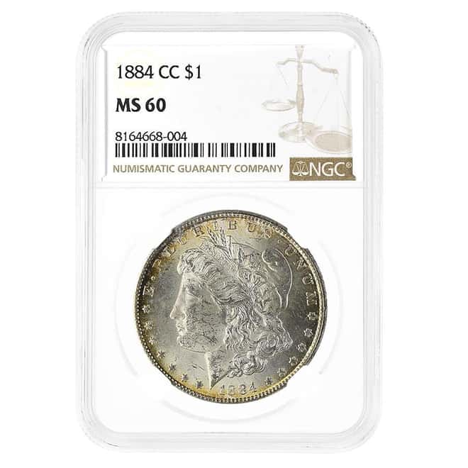 1884-CC Morgan Silver Dollar $1 NGC MS 60