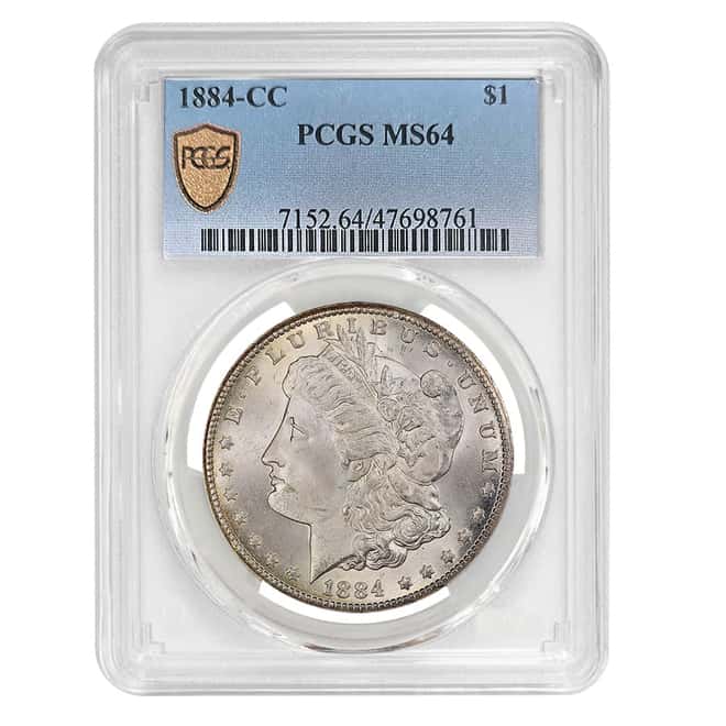1884-CC Morgan Silver Dollar $1 PCGS MS 64