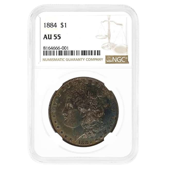 1884 Morgan Silver Dollar $1 NGC AU 55 (Toned)