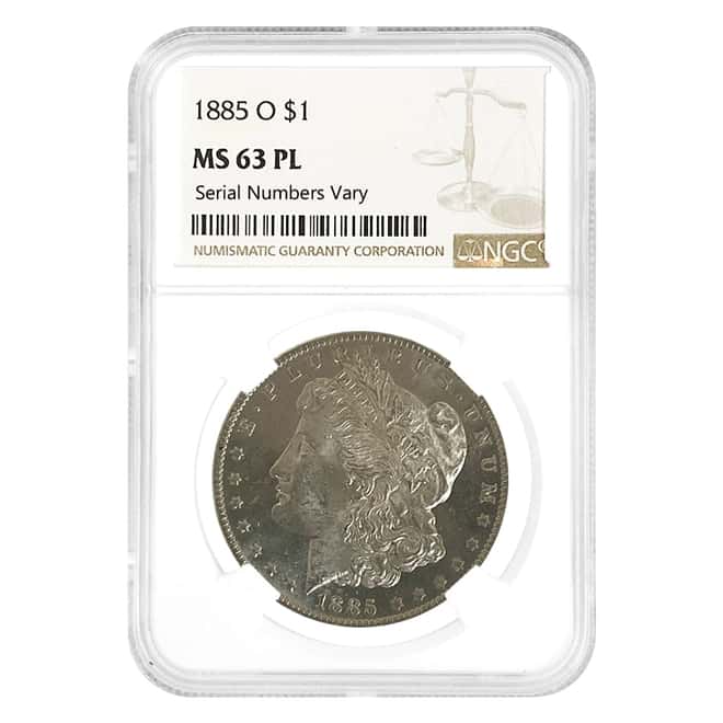 1885 O Morgan Silver Dollar $1 NGC MS 63 PL