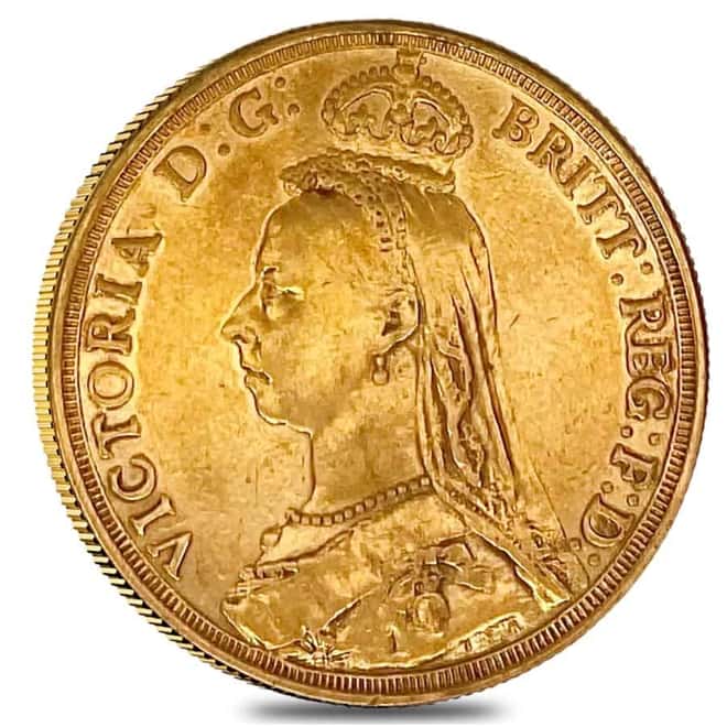 1887 British Gold Double Sovereign Victoria Jubilee Head Ex Jewelry