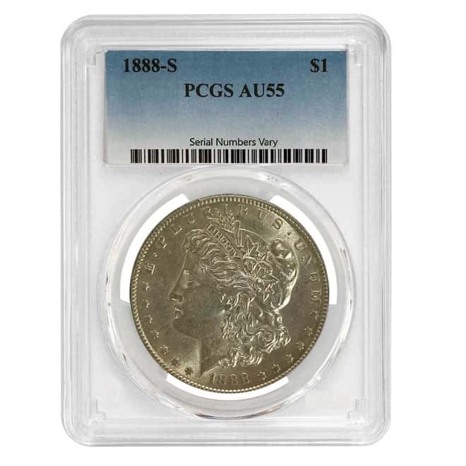 1888-S Morgan Silver Dollar $1 PCGS AU 55