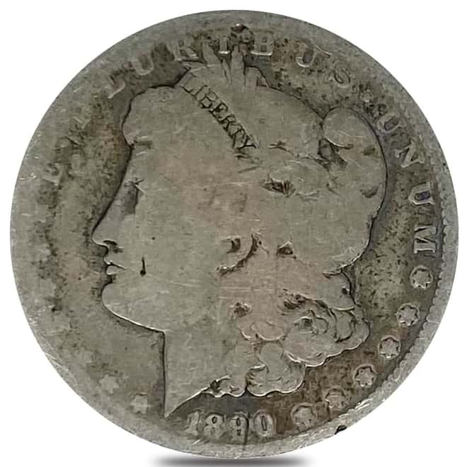 1890-CC Morgan Silver Dollar $1 AG
