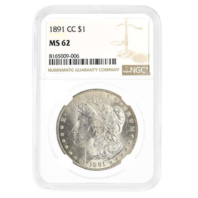1891-CC Morgan Silver Dollar $1 NGC MS 62