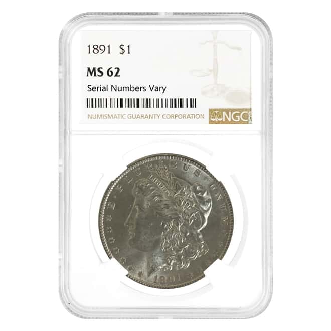 1891 Morgan Silver Dollar $1 NGC MS 62