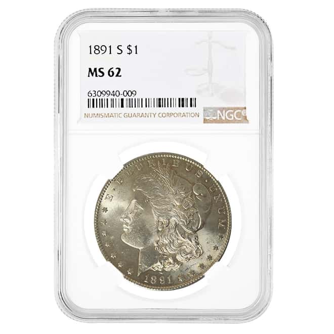 1891 S Morgan Silver Dollar $1 NGC MS 62
