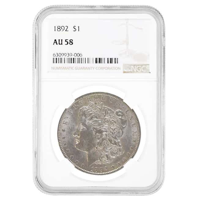 1892 Morgan Silver Dollar $1 NGC AU 58