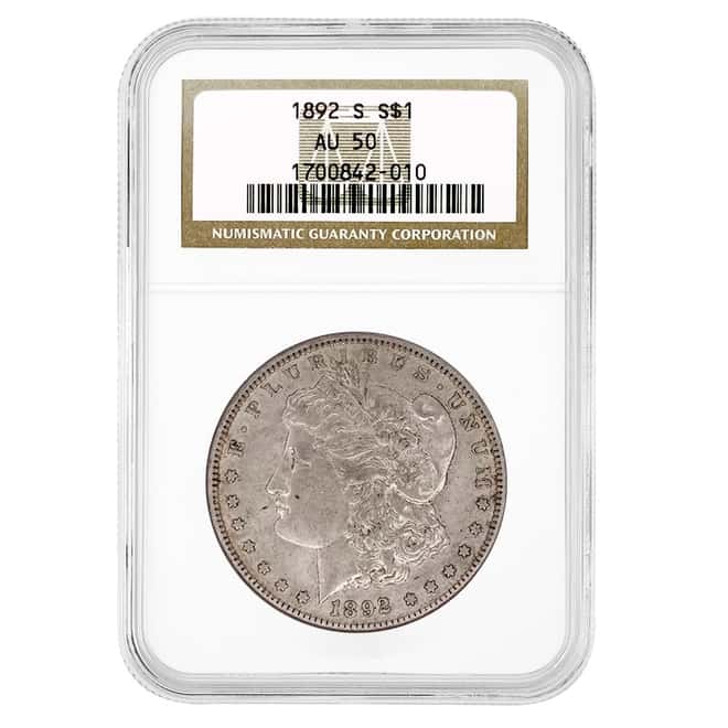 1892 S Morgan Silver Dollar $1 NGC AU 50