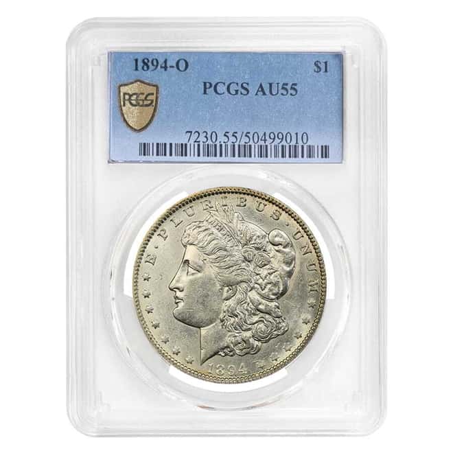 1894-O Morgan Silver Dollar $1 PCGS AU 55