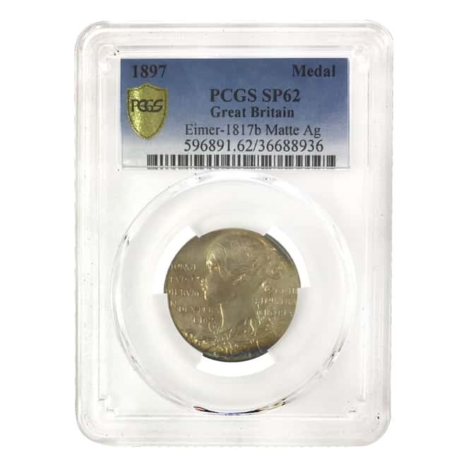 1897 Great Britain Victoria Jubilee Silver Medal PCGS SP 62
