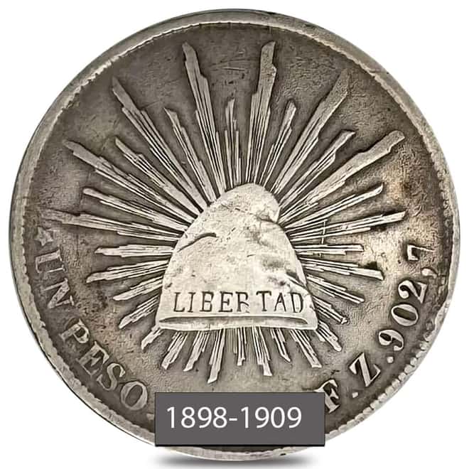 1898-1909 Mexico Second Republic 1 Peso Silver Coin Cull (Random)