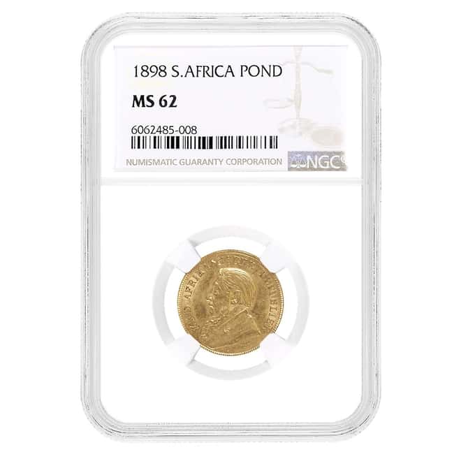 1898 South Africa 1 Pond Gold Coin NGC MS 62