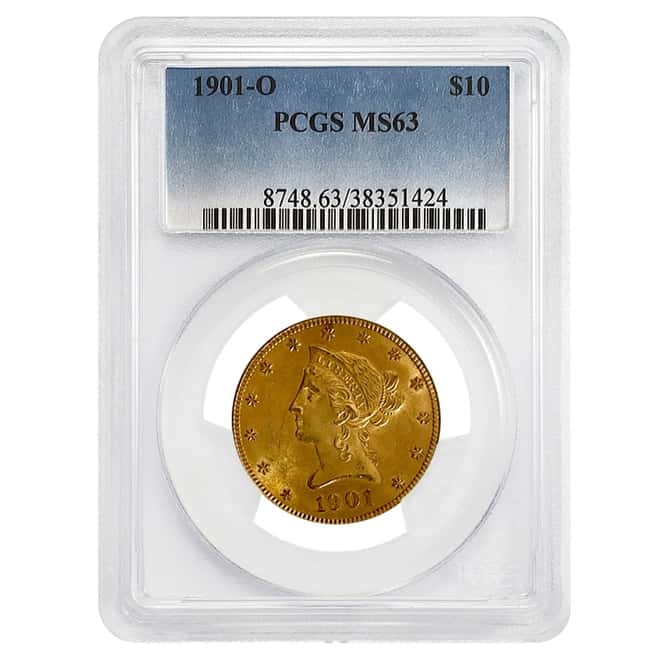 1901-O $10 Liberty Head Gold Eagle Coin PCGS MS 63