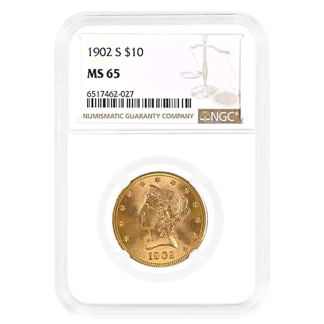 1902-S $10 Liberty Head Gold Eagle Coin NGC MS 65