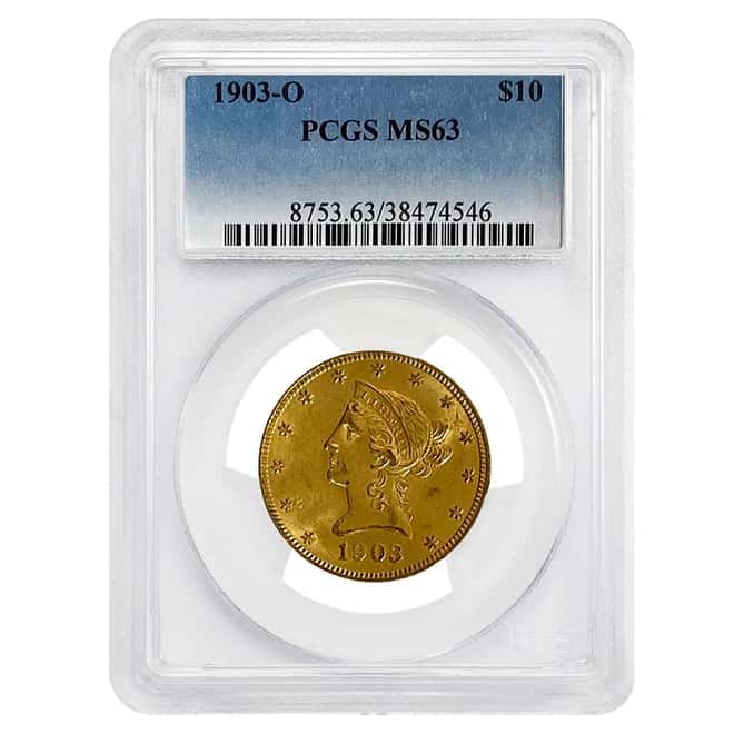 1903-O $10 Liberty Head Gold Eagle Coin PCGS MS 63
