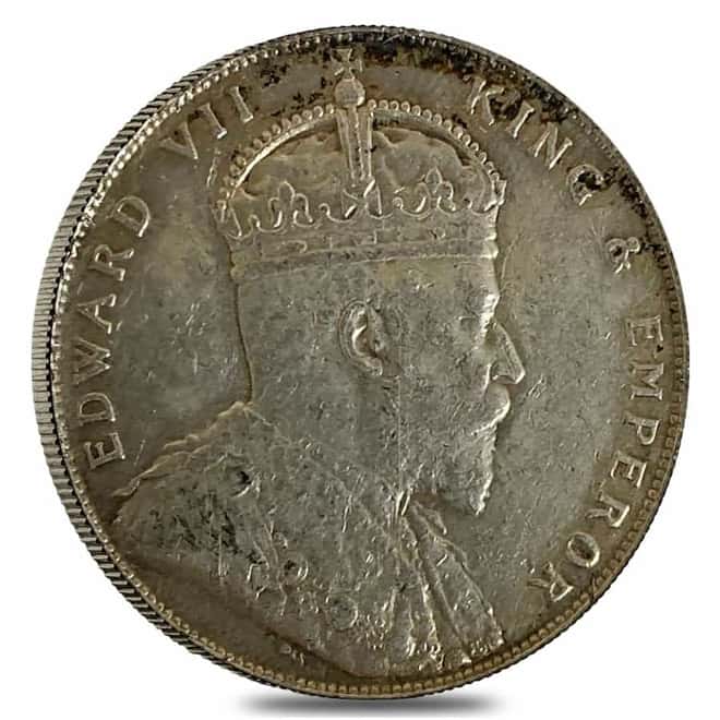 1908 Straits Settlements 1 Edward VII Silver Bullion Exchanges