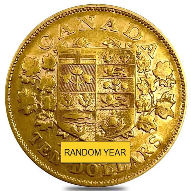 1912-1914 Canada George V $10 Gold Coin Avg Circ AGW .4838 oz (Random Year)