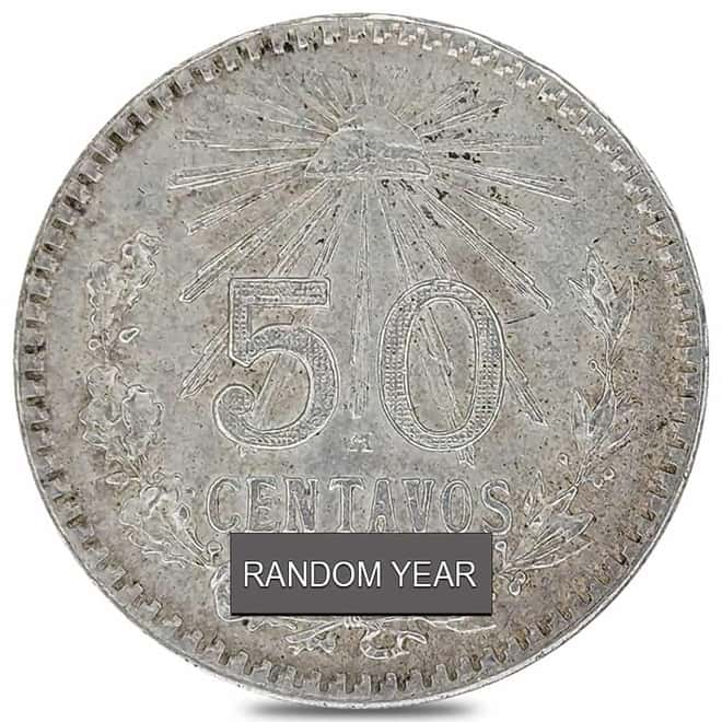 1919-1945 Mexico Silver 50 Centavos Cap & Ray Avg Circ