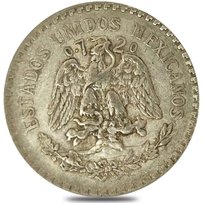 1920-1945 Mexico One Peso Silver Coin Avg Circ ASW 0.3856 oz