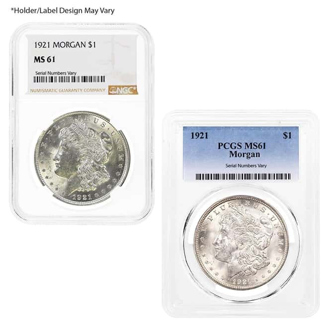 1921 Morgan Silver Dollar $1 NGC/PCGS MS 61