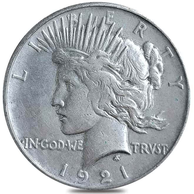 1921 Peace Silver Dollar $1 High Relief AU (Cleaned)