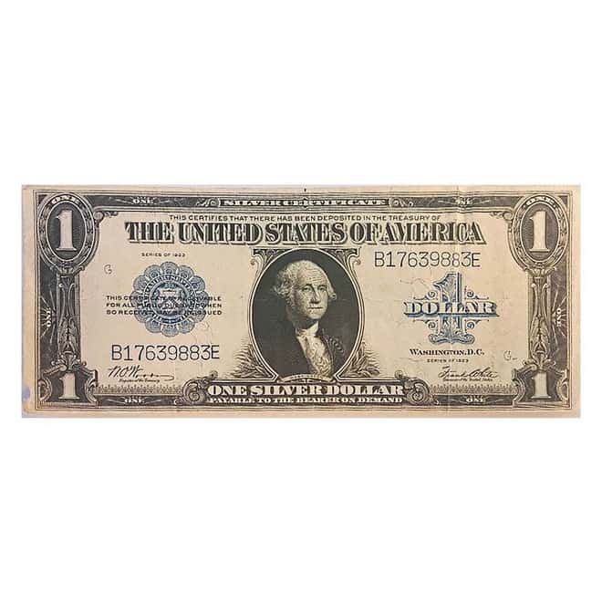 1923 $1 Silver Certificate Currency Horse Blanket Note Cull