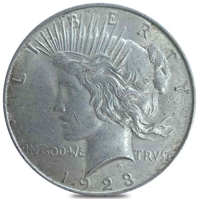 1923 Peace Silver Dollar $1 VAM 1D Whisker Cheek Top 50 AU