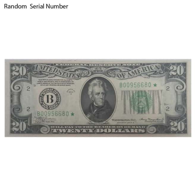 1934 $20 Federal Reserve Currency Star Note CU