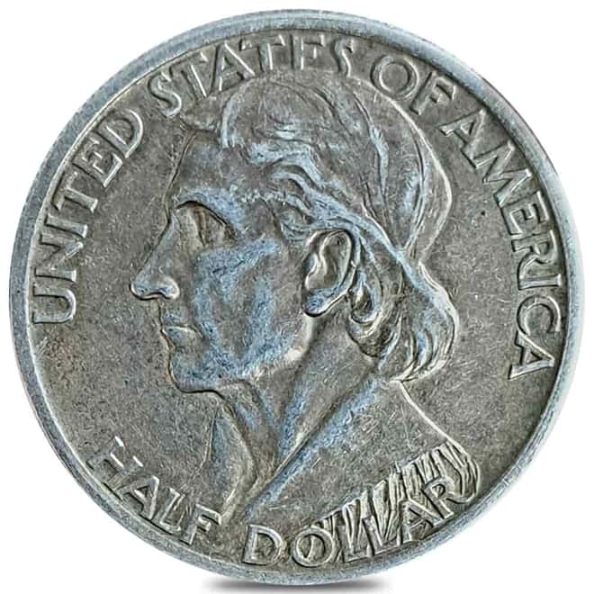 1934 Daniel Boone Bicentennial Silver Half Dollar 50C Comm. Coin Cleaned