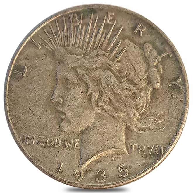 1935 Peace Silver Dollar $1 VG-VF