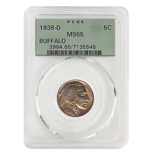 1938-D Buffalo Nickel 5C PCGS MS 65