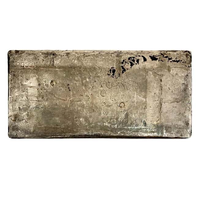 1943 1030.76 oz U.S. Assay Office New York Silver Bar .999+ Fine