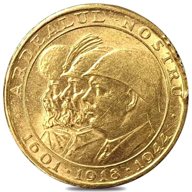 1944 Romania 20 Lei Romanian Kings Gold Coin Ex-Jewelry
