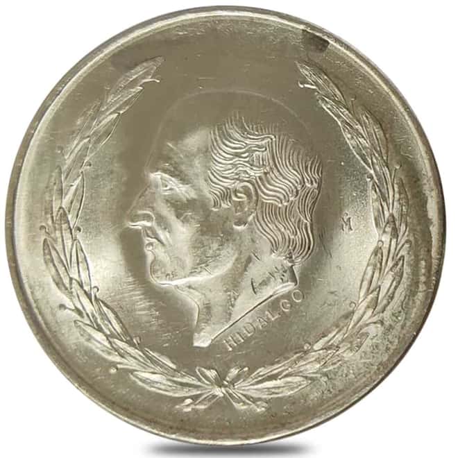 1951-1954 Mexico 5 Pesos Silver Coin Hidalgo AU/BU ASW 0.643 oz
