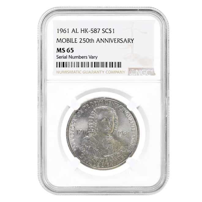 1961 HK-587 Mobile Alabama Silver So Called Dollar NGC MS 65