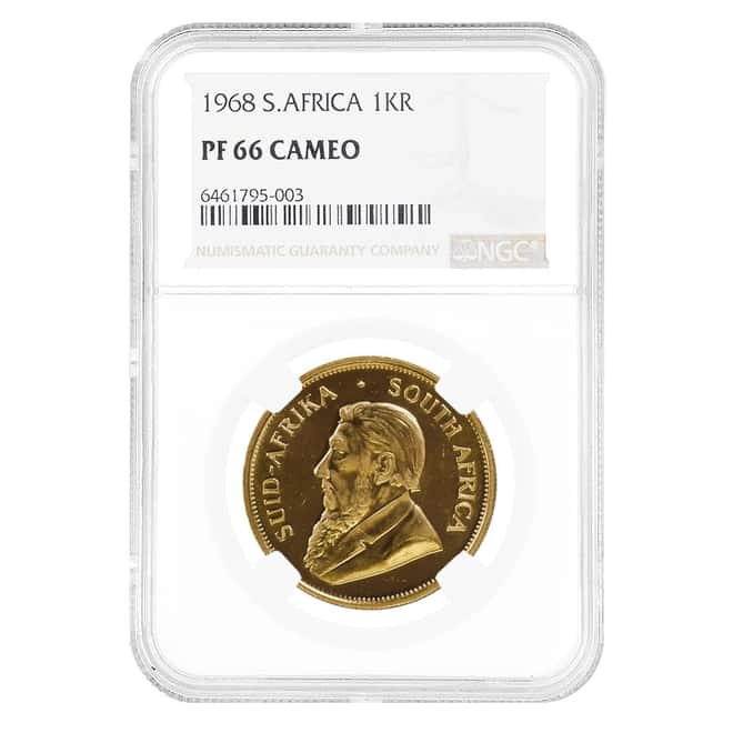 1968 1 oz Proof Gold Krugerrand NGC PF 66 Cameo