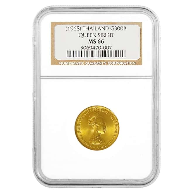 1968 Thailand Gold 300 Baht Queen Sirikit NGC MS 66