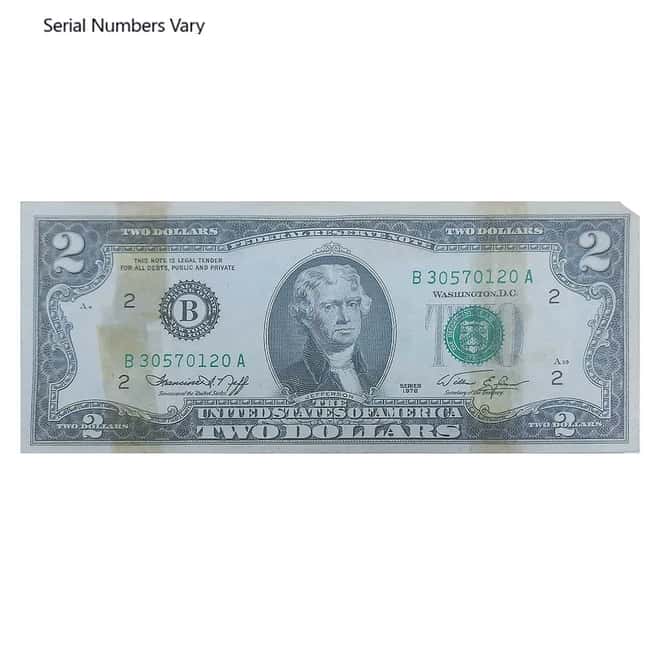 1976 $2 Federal Reserve Note Currency Note Cull