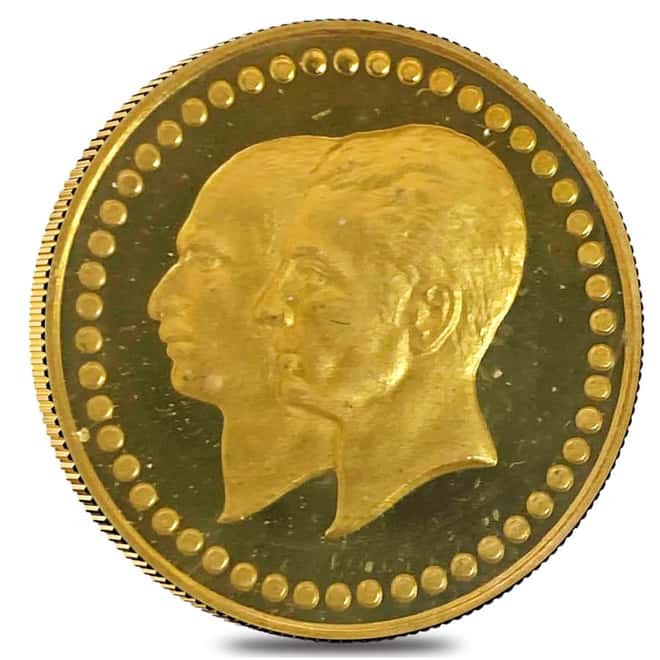1976 (SH 1355) 4.6 gram Pahlavi Golden Jubilee 50th Anniv Proof Gold Medal