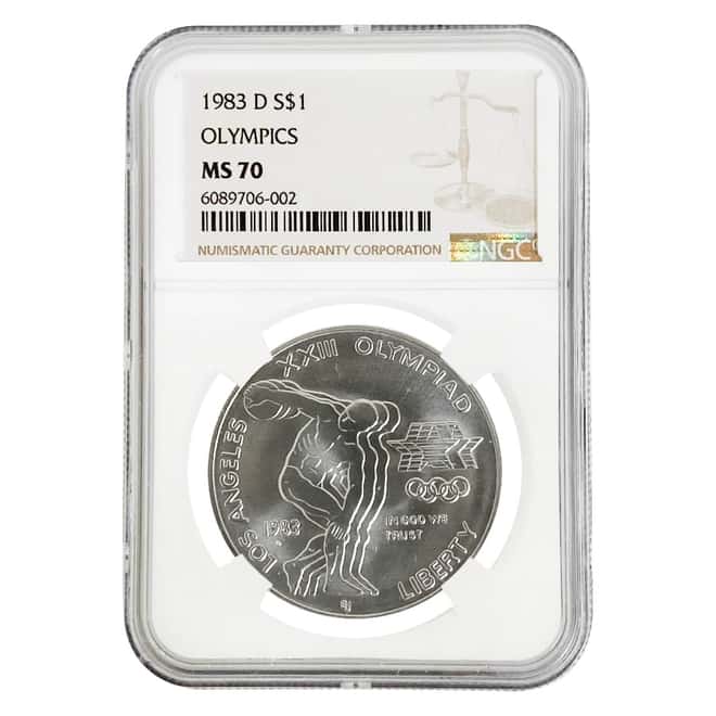 1983 D Olympics $1 Silver Dollar Commemorative NGC MS 70