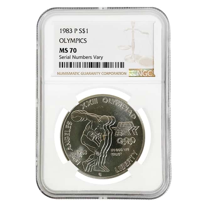1983 P Olympics $1 Silver Dollar Commemorative NGC MS 70