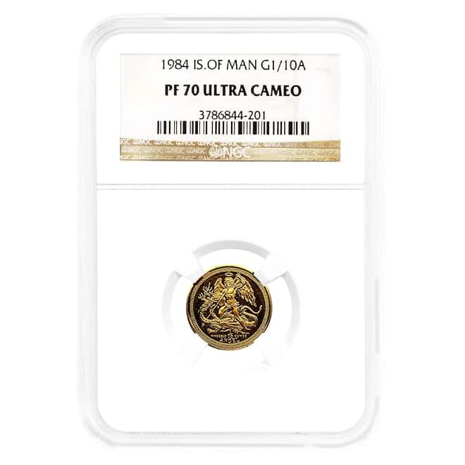 1984 Isle of Man 1/10 oz Proof Angel Gold Coin NGC PF 70 UCAM
