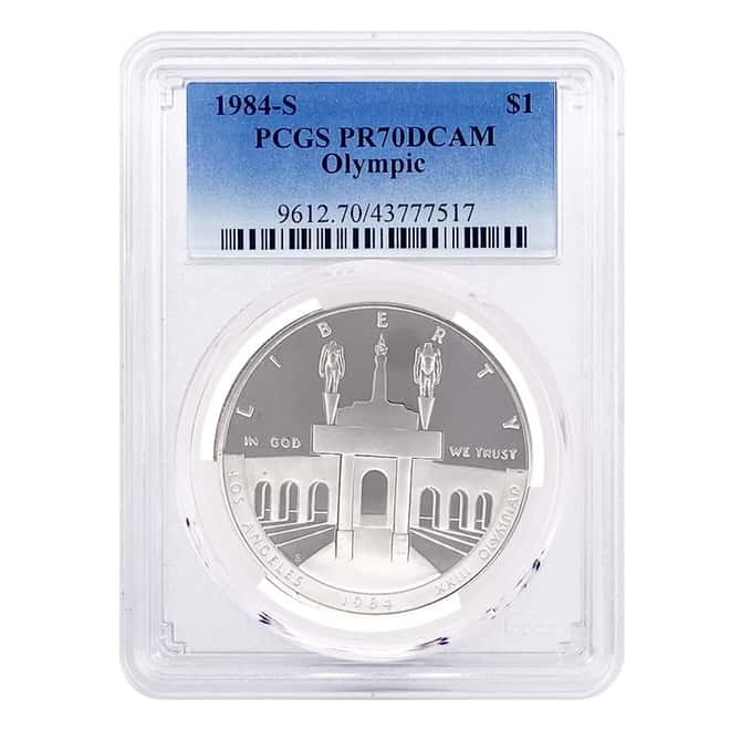 1984 S Olympics $1 Proof Silver Dollar Commemorative PCGS PF 70 DCAM