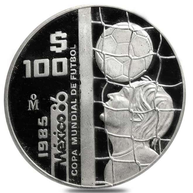 1985 Mexico 1 oz Silver 1986 World Cup Coin .925 Fine (w/Box & COA)
