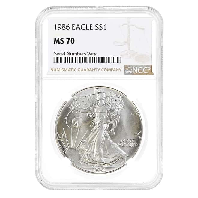 1986 1 oz Silver American Eagle Coin NGC MS 70