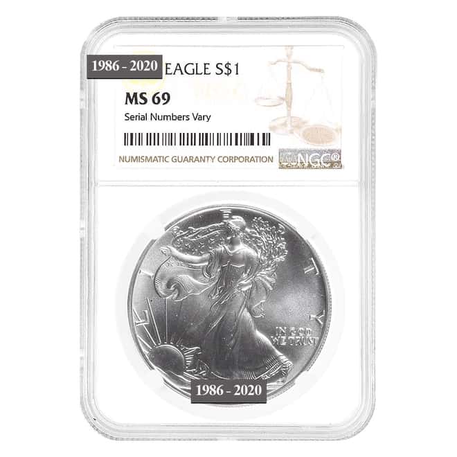1986-2020 1 oz Silver American Eagle 35-Coin Set NGC MS 69 (w/Box)