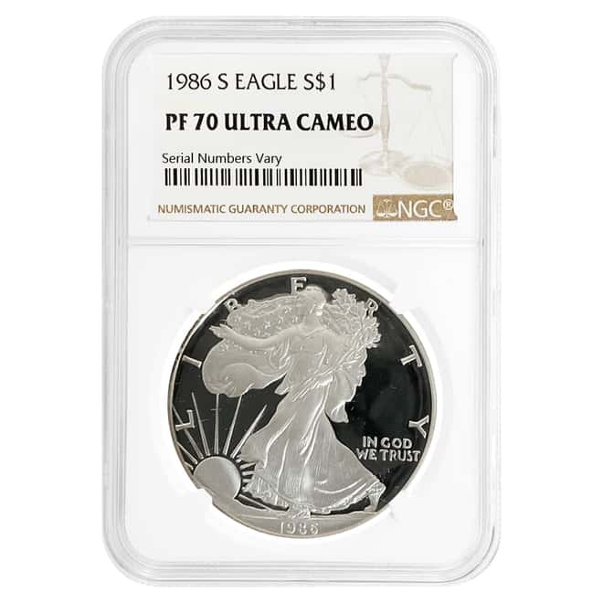 1986 S 1 oz Proof Silver American Eagle NGC PF 70 UCAM