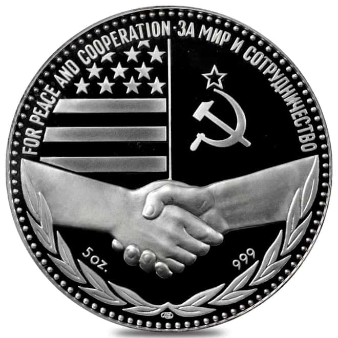 1987 Russia USSR 5 oz Defence of Nature Proof Silver Medal (w/Box & COA)